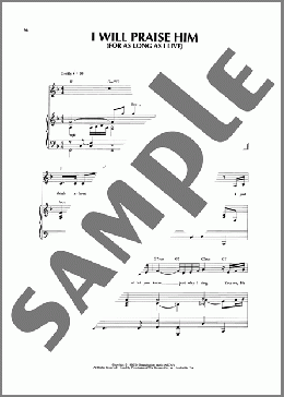 I Will Praise Him（Sandi Patti）のピアノ & ボーカル楽譜のサンプル画像