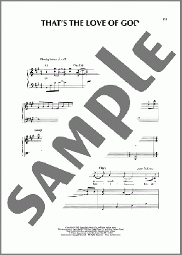 That's The Love Of God（Sandi Patti）のピアノ & ボーカル楽譜のサンプル画像