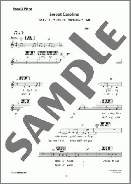 Sweet Caroline (ピアノコード付き)（Neil Diamond）のピアノ弾き語り楽譜のサンプル画像