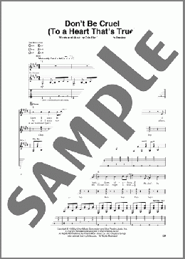 Don't Be Cruel (To A Heart That's True)（Elvis Presley）のギターソロ楽譜のサンプル画像