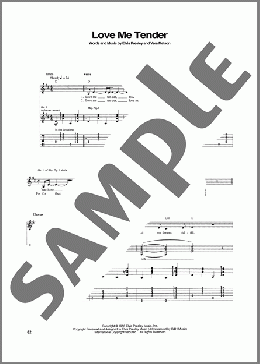 Love Me Tender（Elvis Presley）のギターソロ楽譜のサンプル画像