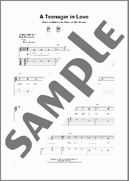 A Teenager In Love（Dion & The Belmonts）のギターソロ楽譜のサンプル画像