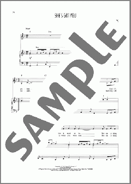 She's Got You（Patsy Cline）のピアノ & ボーカル楽譜のサンプル画像