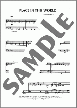 Place In This World(Michael W. Smith)のピアノソロ楽譜のサンプル画像