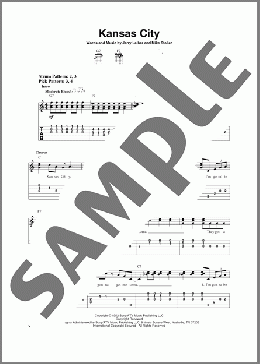 Kansas City（The Beatles/Wilbert Harrison）のギターソロ楽譜のサンプル画像