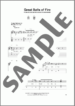 Great Balls Of Fire（Jerry Lee Lewis）のギターソロ楽譜のサンプル画像