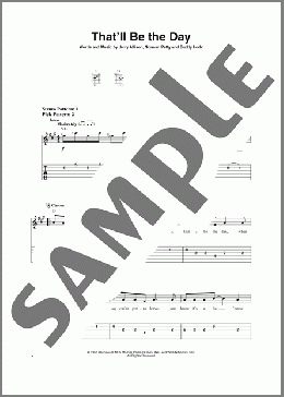 That'll Be The Day（The Crickets）のギターソロ楽譜のサンプル画像