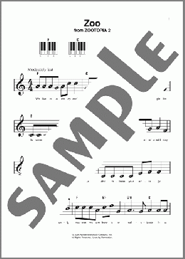 Zoo (from Zootopia 2)(Shakira)のピアノソロ楽譜のサンプル画像