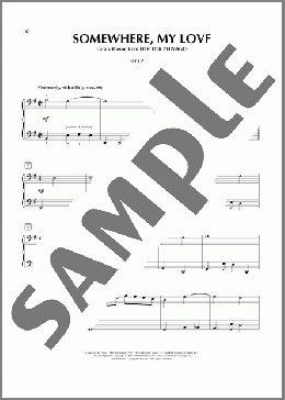 Somewhere, My Love (from Doctor Zhivago)（Paul Francis Webster）のピアノ連弾楽譜のサンプル画像