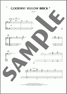 Goodbye Yellow Brick Road（Elton John）のピアノ連弾楽譜のサンプル画像