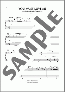 You Must Love Me (from Evita)(Madonna)のピアノ連弾楽譜のサンプル画像