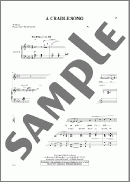 A Cradle Song（Isaac Watts/Patti Drennan/William Walker's Southern Harm）のピアノ & ボーカル楽譜のサンプル画像