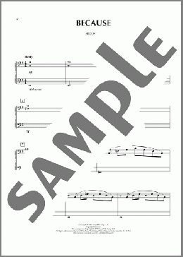 Because（The Beatles）のピアノ連弾楽譜のサンプル画像