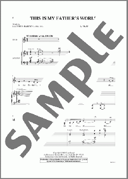 This Is My Father's World（Maltbie D. Babcock/Franklin L. Sheppard）のピアノ & ボーカル楽譜のサンプル画像