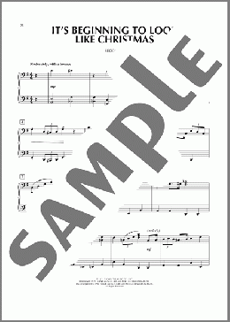 It's Beginning To Look Like Christmas（Meredith Willson）のピアノ連弾楽譜のサンプル画像
