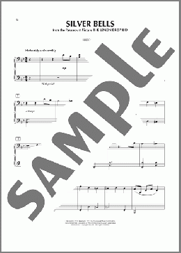 Silver Bells（Jay Livingston）のピアノ連弾楽譜のサンプル画像