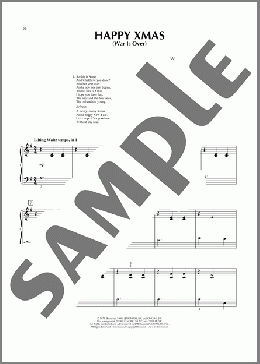 Happy Xmas (War Is Over)（John & Yoko Ono w／Harlem Comm.）のピアノ連弾楽譜のサンプル画像