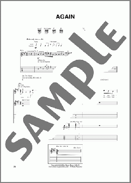Again（Lenny Kravitz）のギターソロ楽譜のサンプル画像