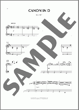 Canon In D(Johann Pachelbel)のピアノ連弾楽譜のサンプル画像