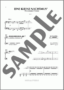 Eine Kleine Nachtmusik (”Serenade”), First Movement Excerpt（Wolfgang Amadeus Mozart）のピアノ連弾楽譜のサンプル画像