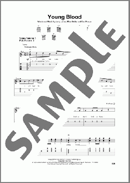 Young Blood（The Coasters）のギターソロ楽譜のサンプル画像