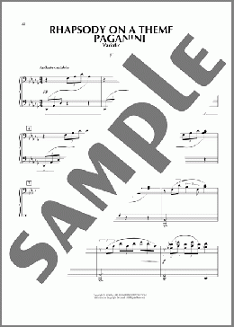 Rhapsody On A Theme Of Paganini, Variation XVIII（Sergei Rachmaninoff）のピアノ連弾楽譜のサンプル画像