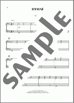 Hymne（Vangelis）のピアノ連弾楽譜のサンプル画像