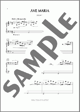 Ave Maria, Op. 52, No. 6（Franz Schubert）のピアノ連弾楽譜のサンプル画像