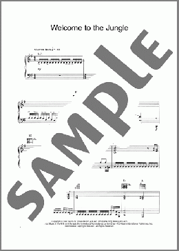 Welcome To The Jungle(Guns N' Roses)のピアノ & ボーカル & ギター楽譜のサンプル画像