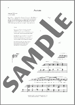 Aurore（Gabriel Faure）のピアノ & ボーカル楽譜のサンプル画像