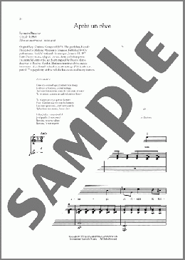 Apres Un Reve（Gabriel Faure）のピアノ & ボーカル楽譜のサンプル画像