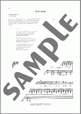 Automne（Gabriel Faure）のピアノ & ボーカル楽譜のサンプル画像