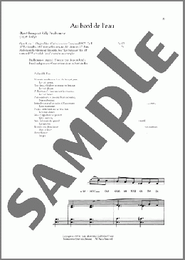 Au Bord De L'eau（Gabriel Faure）のピアノ & ボーカル楽譜のサンプル画像