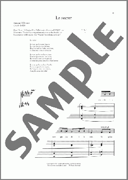 Le Secret（Gabriel Faure）のピアノ & ボーカル楽譜のサンプル画像