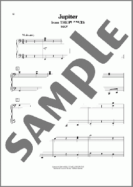 Jupiter (arr. Carol Klose)（Gustav Holst）のピアノ連弾楽譜のサンプル画像