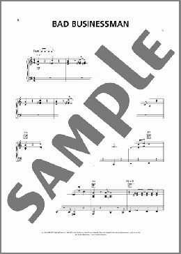 Bad Businessman（Squirrel Nut Zippers）のピアノ & ボーカル & ギター楽譜のサンプル画像
