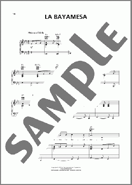 La Bayamesa（Buena Vista Social Club）のピアノ & ボーカル & ギター楽譜のサンプル画像