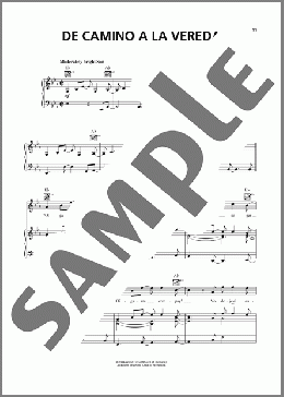 De Camino A La Vereda（Buena Vista Social Club）のピアノ & ボーカル & ギター楽譜のサンプル画像
