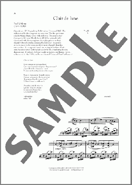 Clair De Lune(Paul Verlaine)のピアノ & ボーカル楽譜のサンプル画像