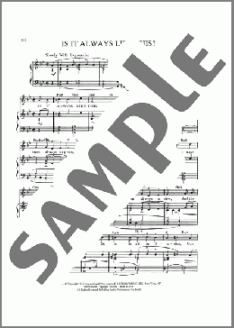 Is It Always Like This?（Alec Wilder）のピアノ & ボーカル & ギター楽譜のサンプル画像