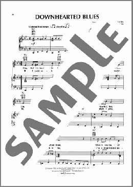 Down Hearted Blues(Bessie Smith)のピアノ & ボーカル & ギター楽譜のサンプル画像