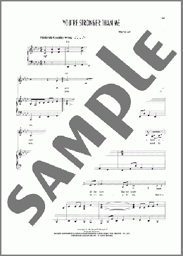 You're Stronger Than Me（Patsy Cline）のピアノ & ボーカル楽譜のサンプル画像