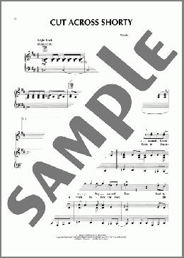 Cut Across, Shorty（Eddie Cochran）のピアノ & ボーカル & ギター楽譜のサンプル画像