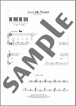 Love Me Tender(Elvis Presley)のピアノソロ楽譜のサンプル画像