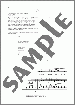 Lydia（Leconte de Lisle）のピアノ & ボーカル楽譜のサンプル画像