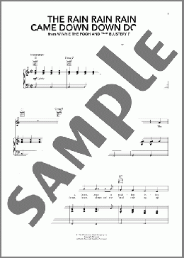 The Rain Rain Rain Came Down Down Down (from Winnie The Pooh)（Sherman Brothers）のピアノ & ボーカル & ギター楽譜のサンプル画像