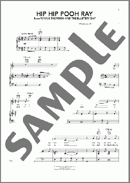 Hip Hip Pooh Ray (from Winnie The Pooh)（Sherman Brothers）のピアノ & ボーカル & ギター楽譜のサンプル画像