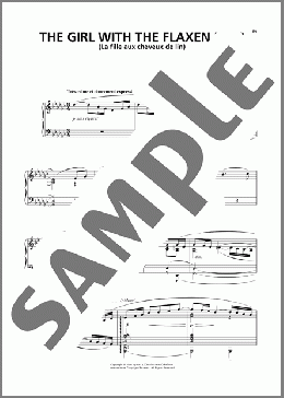 La Fille Aux Cheveux De Lin (The Girl With The Flaxen Hair)（Claude Debussy）のピアノソロ楽譜のサンプル画像