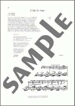 Clair De Lune(Paul Verlaine)のピアノ & ボーカル楽譜のサンプル画像