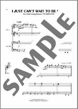 I Just Can't Wait To Be King (from Lion King)（Elton John）のピアノ連弾楽譜のサンプル画像